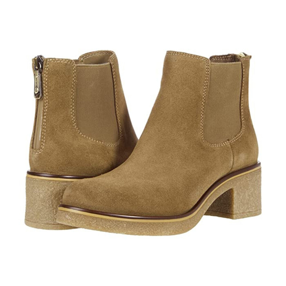 Blondo Lima Boots Women's US 6.5 Tan Suede Waterproof Chelsea Bootie ZAP1027
